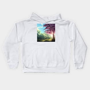 Sakura in Sunlit Forest Kids Hoodie